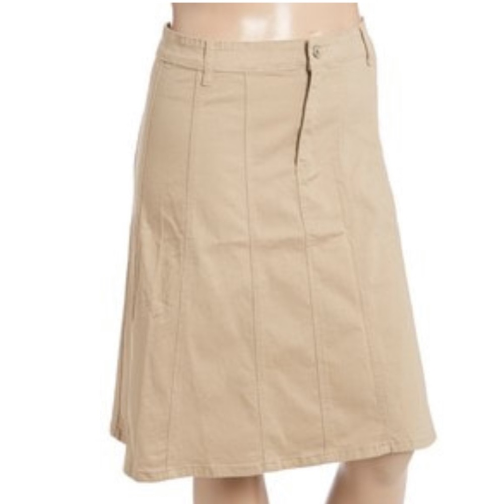 KHAKI DENIM SKIRT